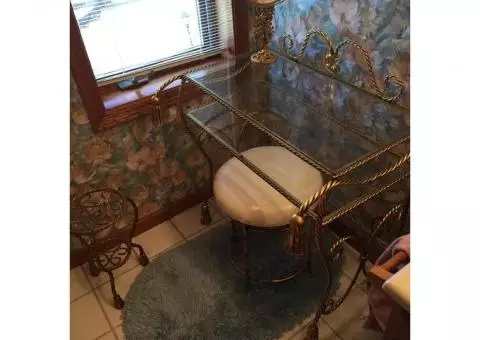 Vanity table and matching stool